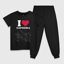 Пижама хлопковая детская I love Capoeira line graph battle, цвет: черный