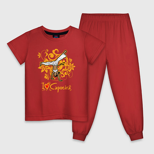 Детская пижама I love Capoeira - fighter / Красный – фото 1