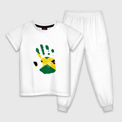 Пижама хлопковая детская Hand Jamaica, цвет: белый