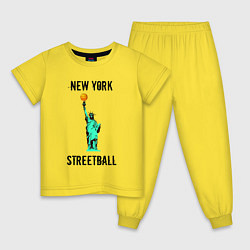 Пижама хлопковая детская Нью-Йорк Стритбол, цвет: желтый
