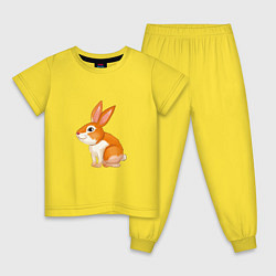 Пижама хлопковая детская Рыжий кролик, цвет: желтый