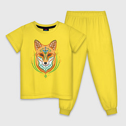 Пижама хлопковая детская Лиса Подснежник, цвет: желтый