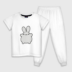 Пижама хлопковая детская Пухлый Кролик, цвет: белый