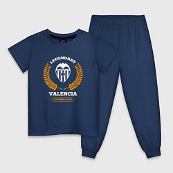 Пижама хлопковая детская Лого Valencia и надпись legendary football club, цвет: тёмно-синий