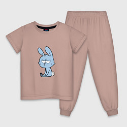 Пижама хлопковая детская Chill rabbit, цвет: пыльно-розовый