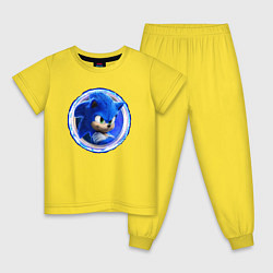 Пижама хлопковая детская Суперский ежик Соник, цвет: желтый