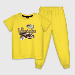 Пижама хлопковая детская Винтаж авто ночной круиз, цвет: желтый