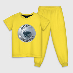 Пижама хлопковая детская Buick Wildcat - logotype, цвет: желтый