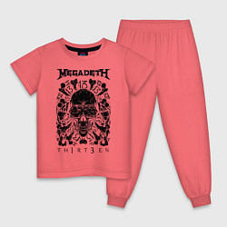 Пижама хлопковая детская Megadeth Thirteen, цвет: коралловый
