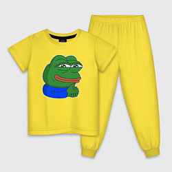 Пижама хлопковая детская Лягушонок Пепе хитрый, цвет: желтый