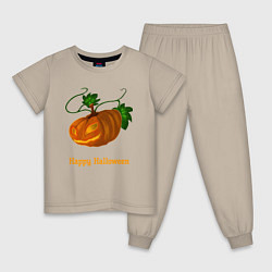 Пижама хлопковая детская Trembling pumpkin, цвет: миндальный