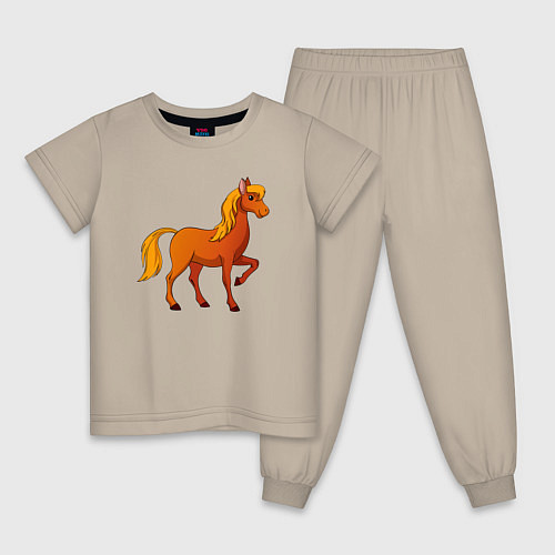 Детская пижама Добрый конь / Миндальный – фото 1