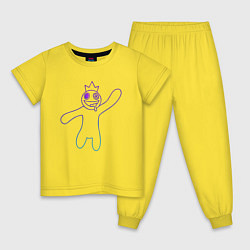 Пижама хлопковая детская Роблокс: Синий неон, цвет: желтый