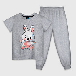 Пижама хлопковая детская Кролик твой, цвет: меланж