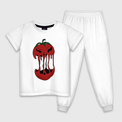 Пижама хлопковая детская Агрессивный красный помидор, цвет: белый