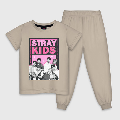 Детская пижама Stray Kids boy band / Миндальный – фото 1