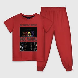 Пижама хлопковая детская Freddy good and bad, цвет: красный