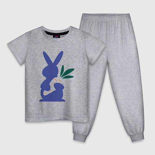Детская пижама Синий кролик / Меланж – фото 1