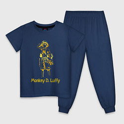 Пижама хлопковая детская Monkey D Luffy Gold, цвет: тёмно-синий