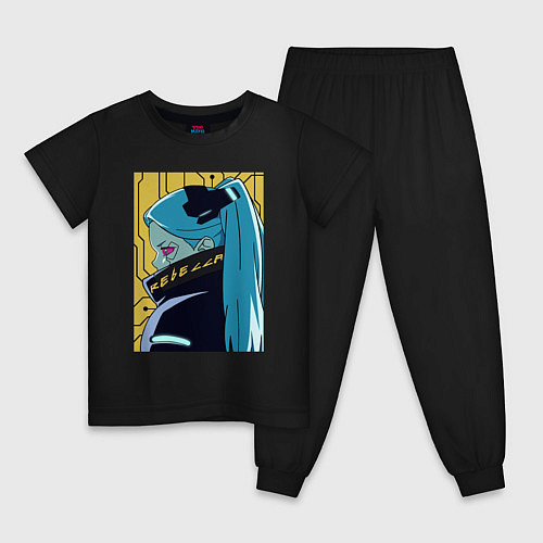 Детская пижама Киберпанк Ребекка / Черный – фото 1