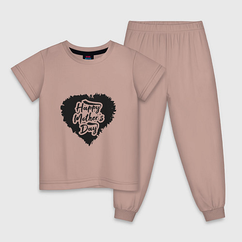 Детская пижама Лого День матери / Пыльно-розовый – фото 1