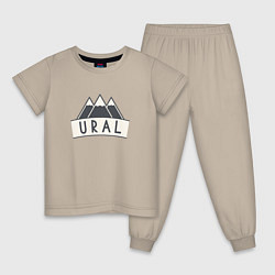 Пижама хлопковая детская URAL, цвет: миндальный