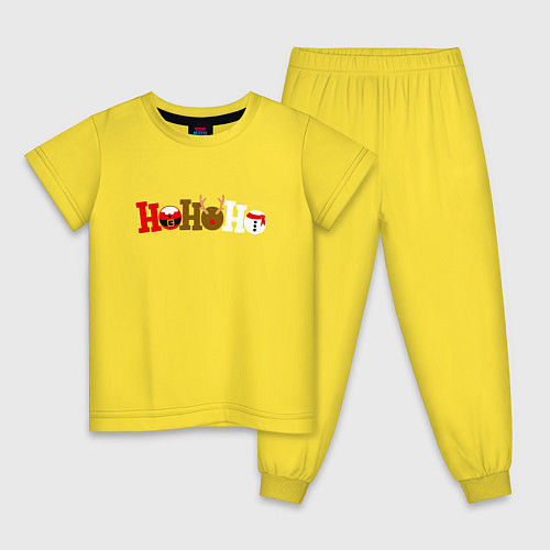 Детская пижама Ho ho ho / Желтый – фото 1