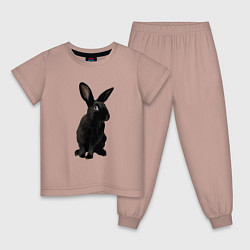 Детская пижама Черный кролик на счастье