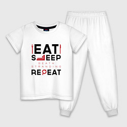 Детская пижама Надпись: eat sleep Death Stranding repeat