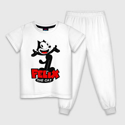 Пижама хлопковая детская Felix the cat, цвет: белый