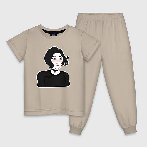 Детская пижама Doomer-girl / Миндальный – фото 1