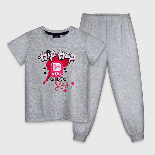 Детская пижама Граффити хип-хоп плеер с наушниками / Меланж – фото 1