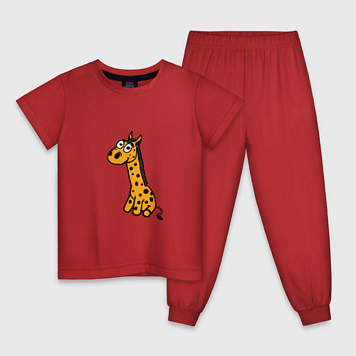 Детская пижама Игрушка жираф / Красный – фото 1