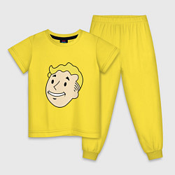 Пижама хлопковая детская Vault boy head, цвет: желтый