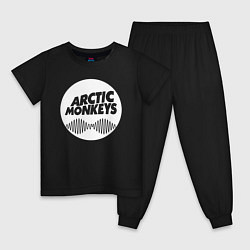 Пижама хлопковая детская Arctic Monkeys rock, цвет: черный