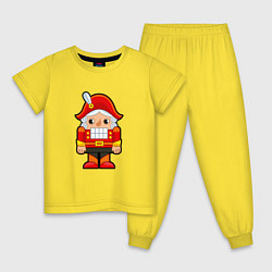 Пижама хлопковая детская Мультяшный щелкунчик, цвет: желтый