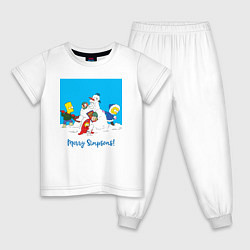 Детская пижама Дети Симпсоны лепят маму с папой