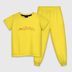 Пижама хлопковая детская Пульс криптовалюты, цвет: желтый