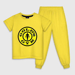 Пижама хлопковая детская Golds GYM, цвет: желтый