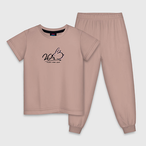 Детская пижама 2023 HNYR / Пыльно-розовый – фото 1