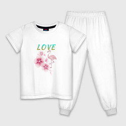 Детская пижама Любовь и фламинго