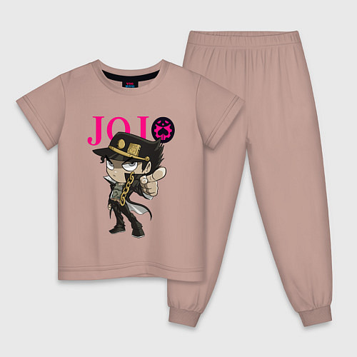 Детская пижама Дзётаро Кудзё - character - stylization / Пыльно-розовый – фото 1
