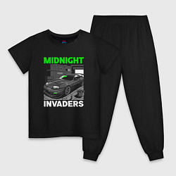 Пижама хлопковая детская Midnight inviders - Toyota Supra, цвет: черный