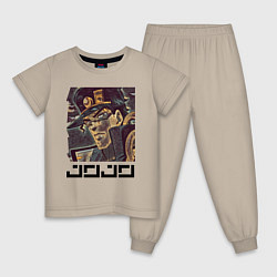 Пижама хлопковая детская Дзётаро Кудзё - manly face, цвет: миндальный