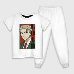 Пижама хлопковая детская Лойд Сумрак, цвет: белый