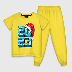 Пижама хлопковая детская Какой сегодня год, цвет: желтый
