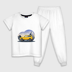 Пижама хлопковая детская Lada Niva 4x4, цвет: белый
