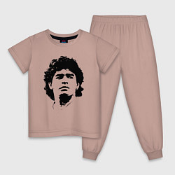 Пижама хлопковая детская Face Maradona, цвет: пыльно-розовый