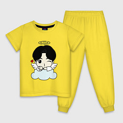 Пижама хлопковая детская Jin - ангелочек из бтс, цвет: желтый