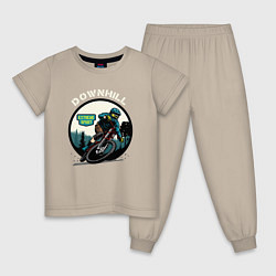 Пижама хлопковая детская Downhill Extreme Sport, цвет: миндальный